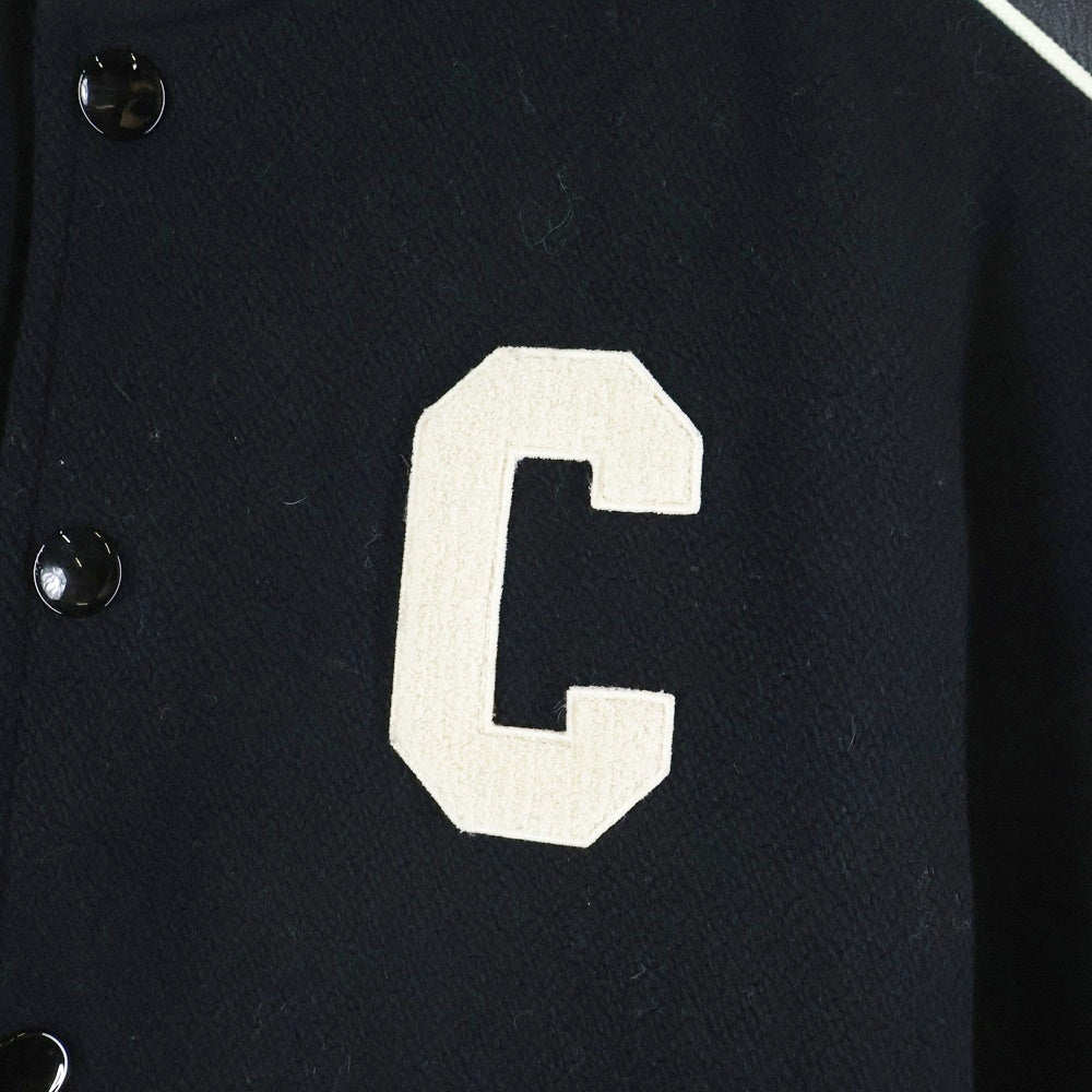 CELINE(セリーヌ) 22SS Classic Wool Teddy Jacket Cワッペンロゴ クラシックウール テディジャケット ブラック 2V56D896C