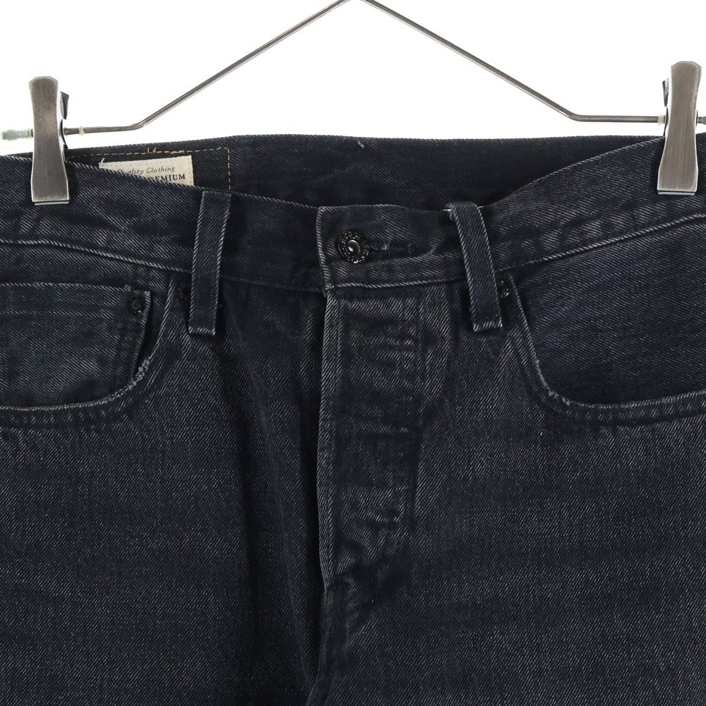 Levi's(リーバイス) 501 レザーパッチ ボタンフライ ストレートデニムパンツ インディゴブラック PC9-0022U-0000