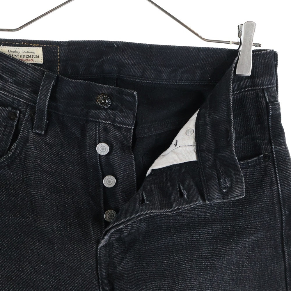Levi's(リーバイス) 501 レザーパッチ ボタンフライ ストレートデニムパンツ インディゴブラック PC9-0022U-0000