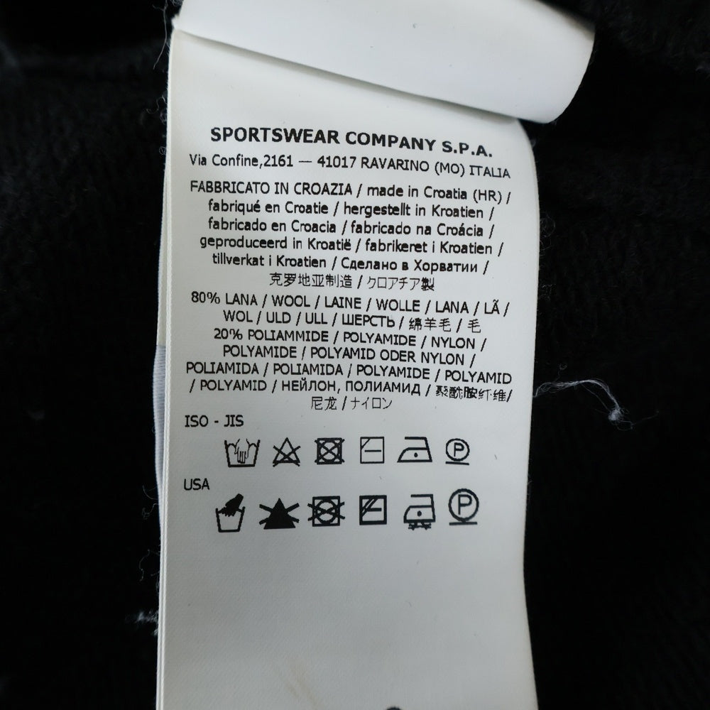 STONE ISLAND(ストーンアイランド) 23AW Knitwear クルーネック ウール 長袖ニットセーター ブラック 7915508A3