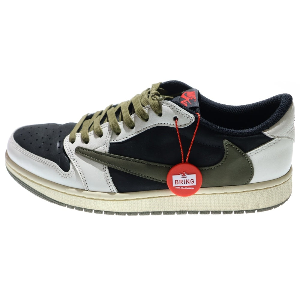 NIKE(ナイキ) ×TRAVIS SCOTT WMNS AIR JORDAN 1 LOW OG OLIVE トラヴィススコット ウィメンズ エアジョーダン1 ローカットスニーカー US10.5/27.5cm DZ4137-106