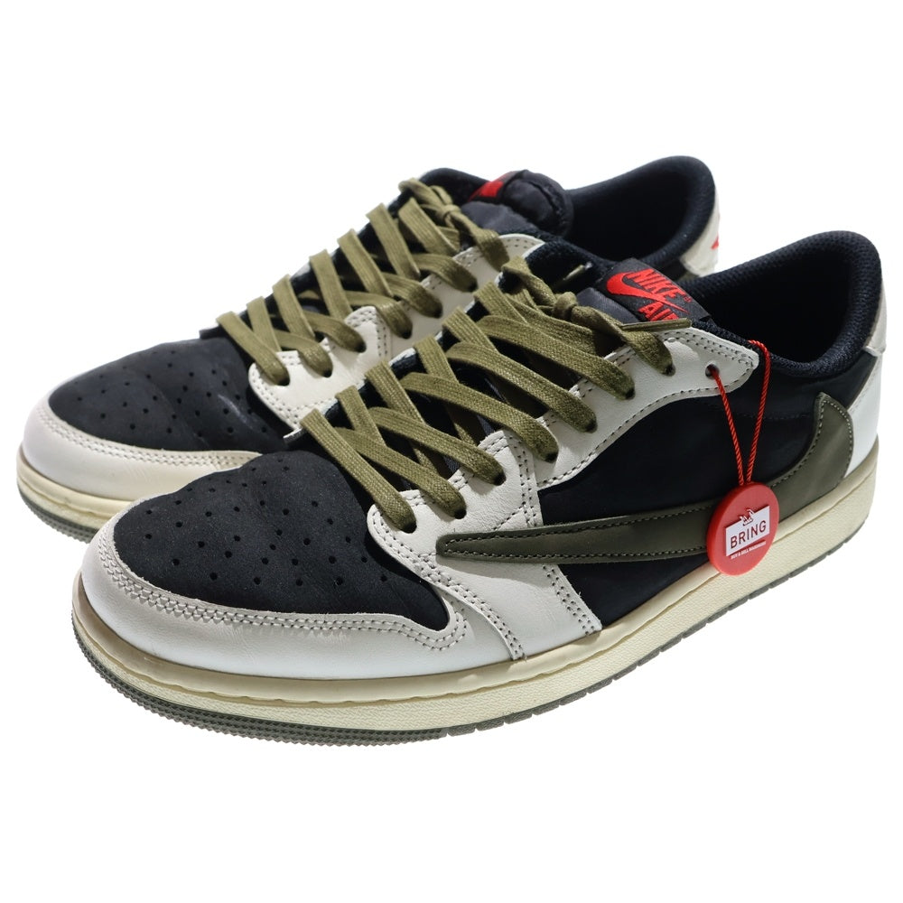 NIKE(ナイキ) ×TRAVIS SCOTT WMNS AIR JORDAN 1 LOW OG OLIVE トラヴィススコット ウィメンズ エアジョーダン1 ローカットスニーカー US10.5/27.5cm DZ4137-106