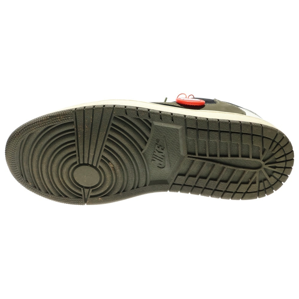 NIKE(ナイキ) ×TRAVIS SCOTT WMNS AIR JORDAN 1 LOW OG OLIVE トラヴィススコット ウィメンズ エアジョーダン1 ローカットスニーカー US10.5/27.5cm DZ4137-106