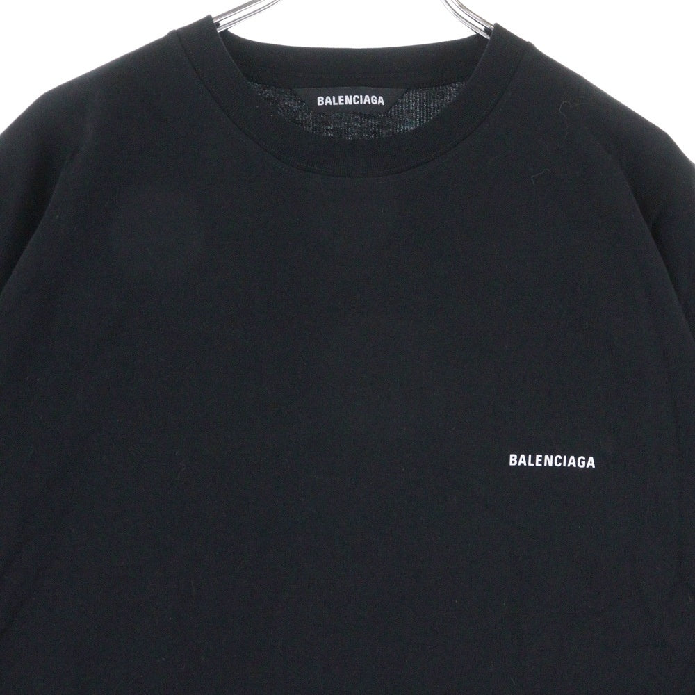 BALENCIAGA(バレンシアガ) フロント ロゴプリント 半袖Tシャツ カットソー 613968-TYK28 ブラック