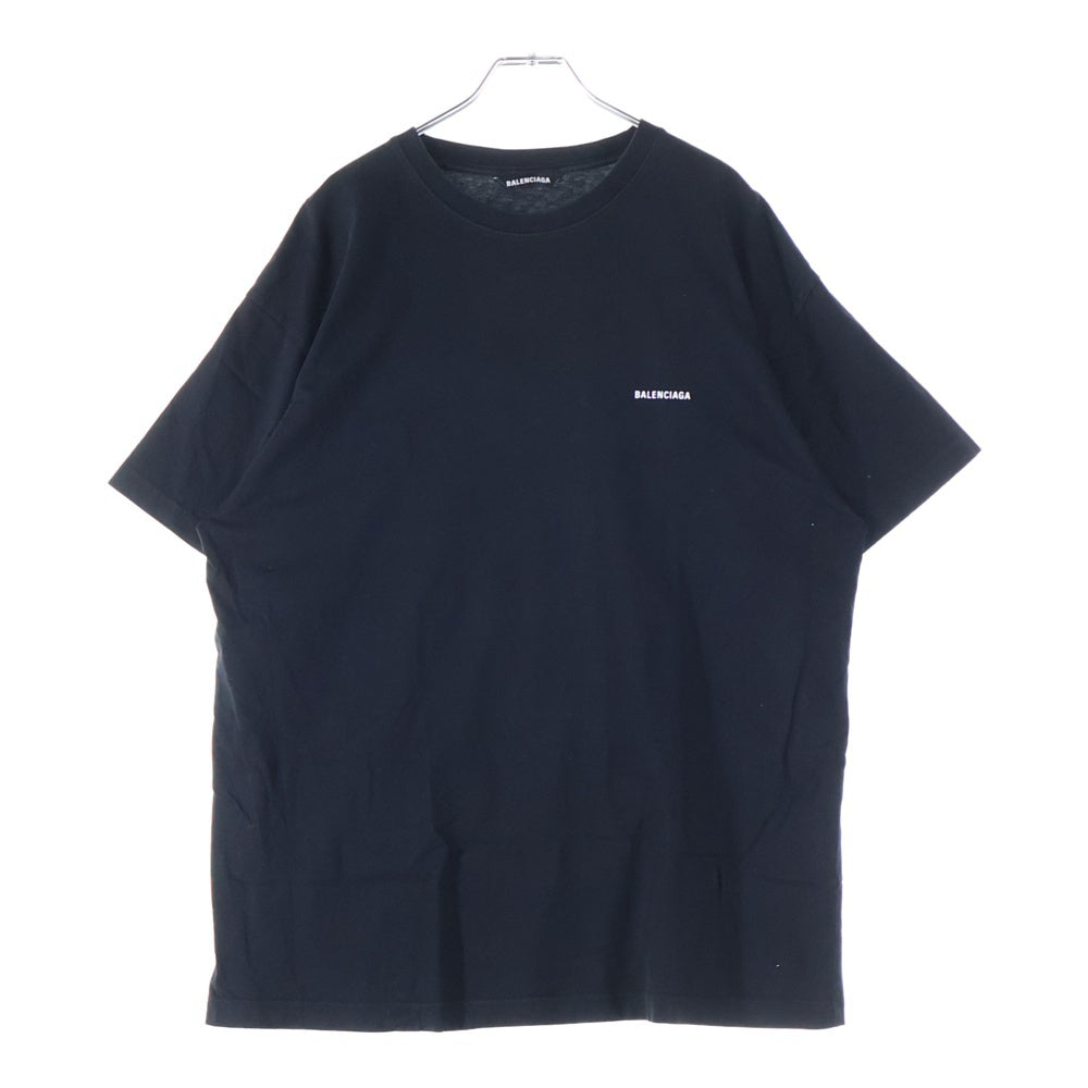 BALENCIAGA(バレンシアガ) フロント ロゴプリント 半袖Tシャツ カットソー 613968-TYK28 ブラック