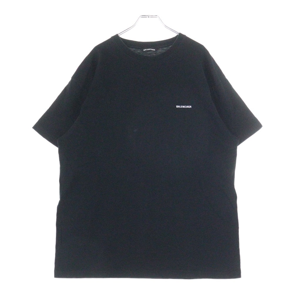BALENCIAGA(バレンシアガ) フロント ロゴプリント 半袖Tシャツ カットソー 613968-TYK28 ブラック