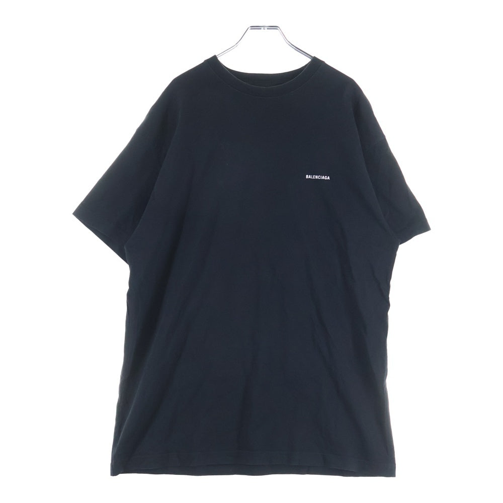 BALENCIAGA(バレンシアガ) フロント ロゴプリント 半袖Tシャツ カットソー 613968-TYK28 ブラック