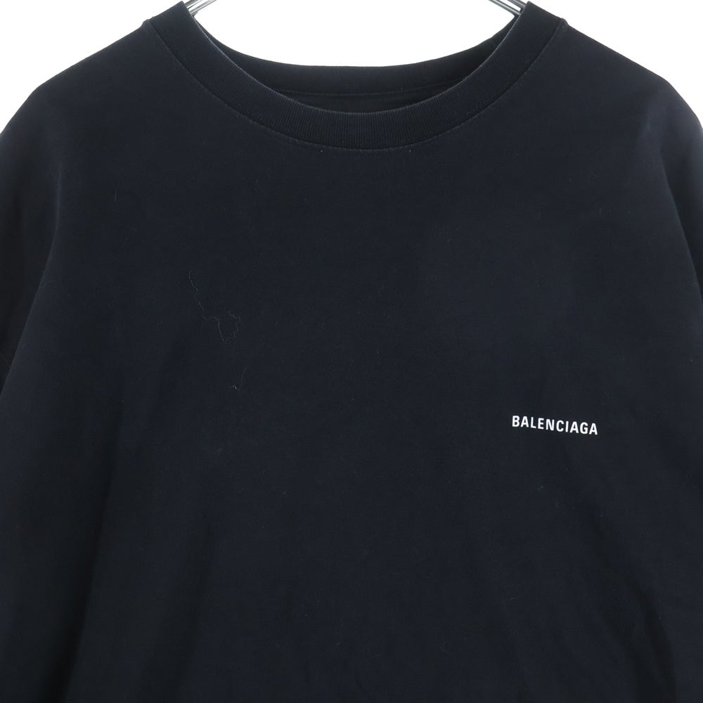 BALENCIAGA(バレンシアガ) フロント ロゴプリント 半袖Tシャツ カットソー 613968-TYK28 ブラック