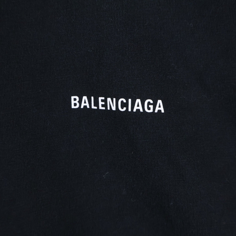 BALENCIAGA(バレンシアガ) フロント ロゴプリント 半袖Tシャツ カットソー 613968-TYK28 ブラック