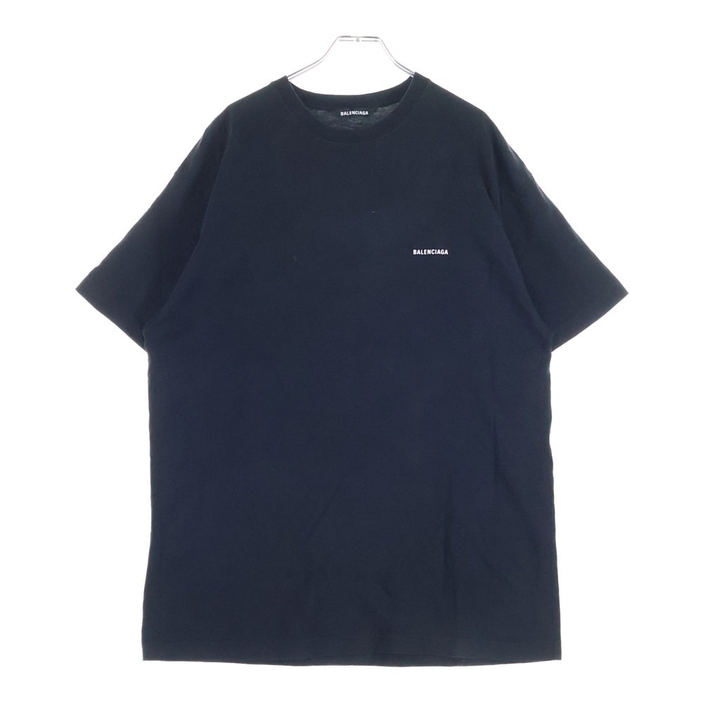 BALENCIAGA(バレンシアガ) フロント ロゴプリント 半袖Tシャツ カットソー 613968-TYK28 ブラック