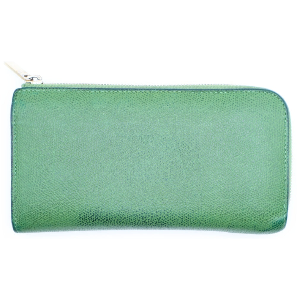 Valextra(ヴァレクストラ) Lジップパース ロングウオレット レザー 長財布 グリーン