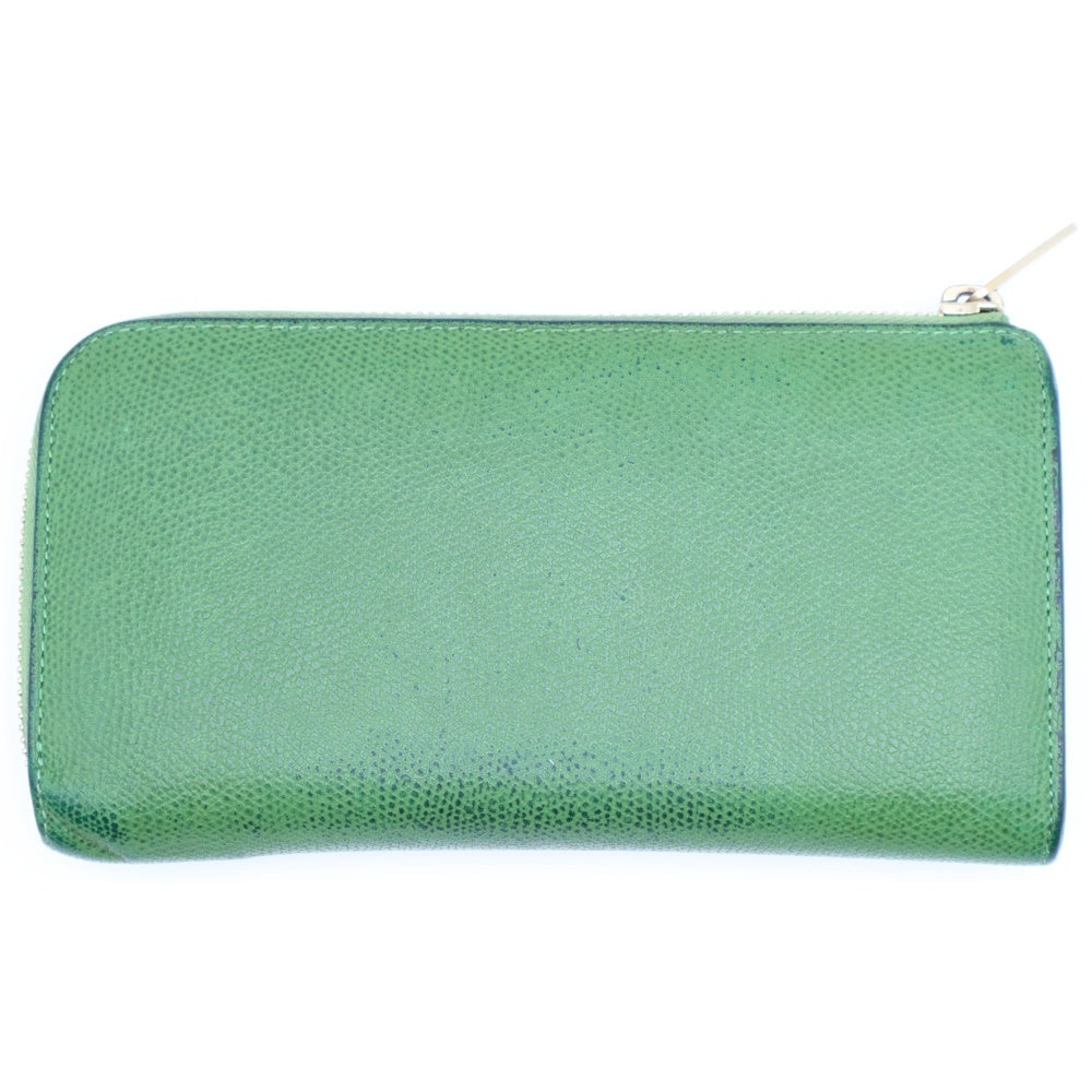 Valextra(ヴァレクストラ) Lジップパース ロングウオレット レザー 長財布 グリーン