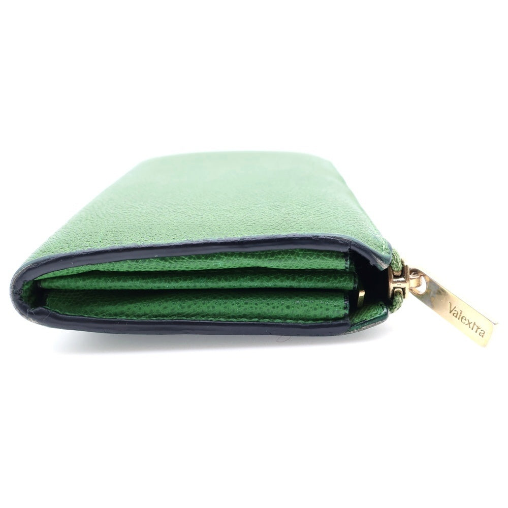 Valextra(ヴァレクストラ) Lジップパース ロングウオレット レザー 長財布 グリーン