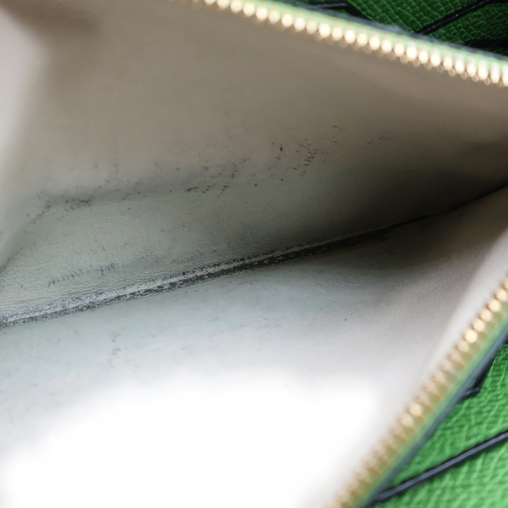 Valextra(ヴァレクストラ) Lジップパース ロングウオレット レザー 長財布 グリーン