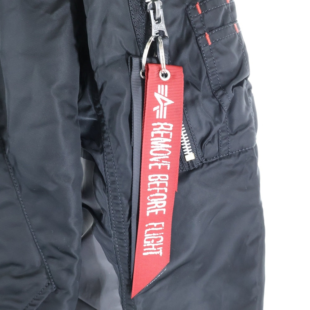 UNDEFEATED(アンディフィーテッド) ×ALPHA INDUSTRIES L-2B BOMBER JACKET アルファー アームロゴ 裏地メッシュ ボンバージャケット ブラック 184150106001