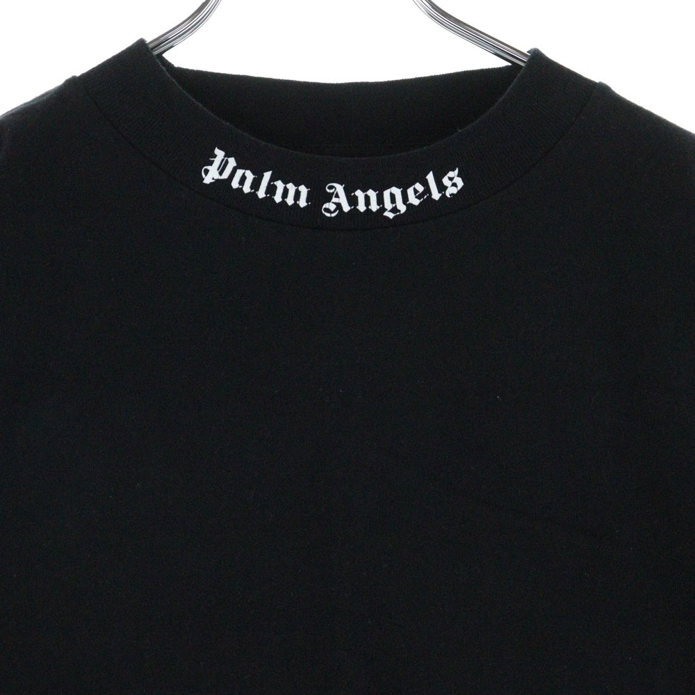 Palm Angels(パームエンジェルス) CLASSIC LOGO OVER TEE ネックロゴプリント クルーネック 半袖Tシャツ カットソー ブラック PMAA002E20JER001