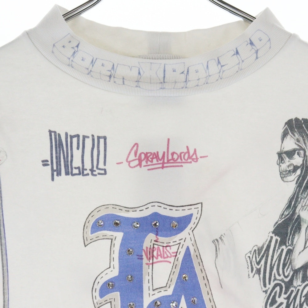 SAINT MICHAEL(セントマイケル) 24SS × BORN RAISED BR LS TEE LA WHITE ボーンアンドレイズド マルチデザイン 長袖シャツ ホワイト