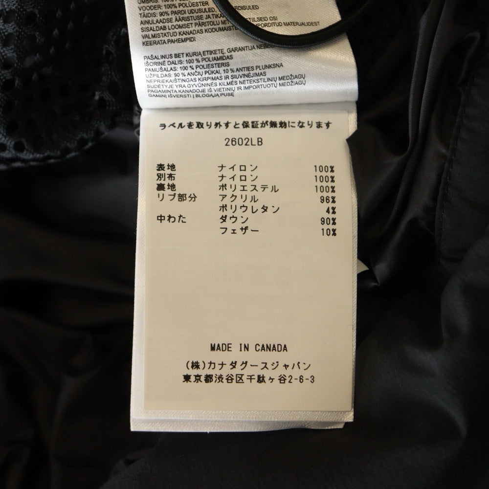 CANADA GOOSE(カナダグース) BLACK LABEL JUNCTION PARKA ブラックレーベル ジャンクション ナイロン ダウンジャケット ブラック 2602LB