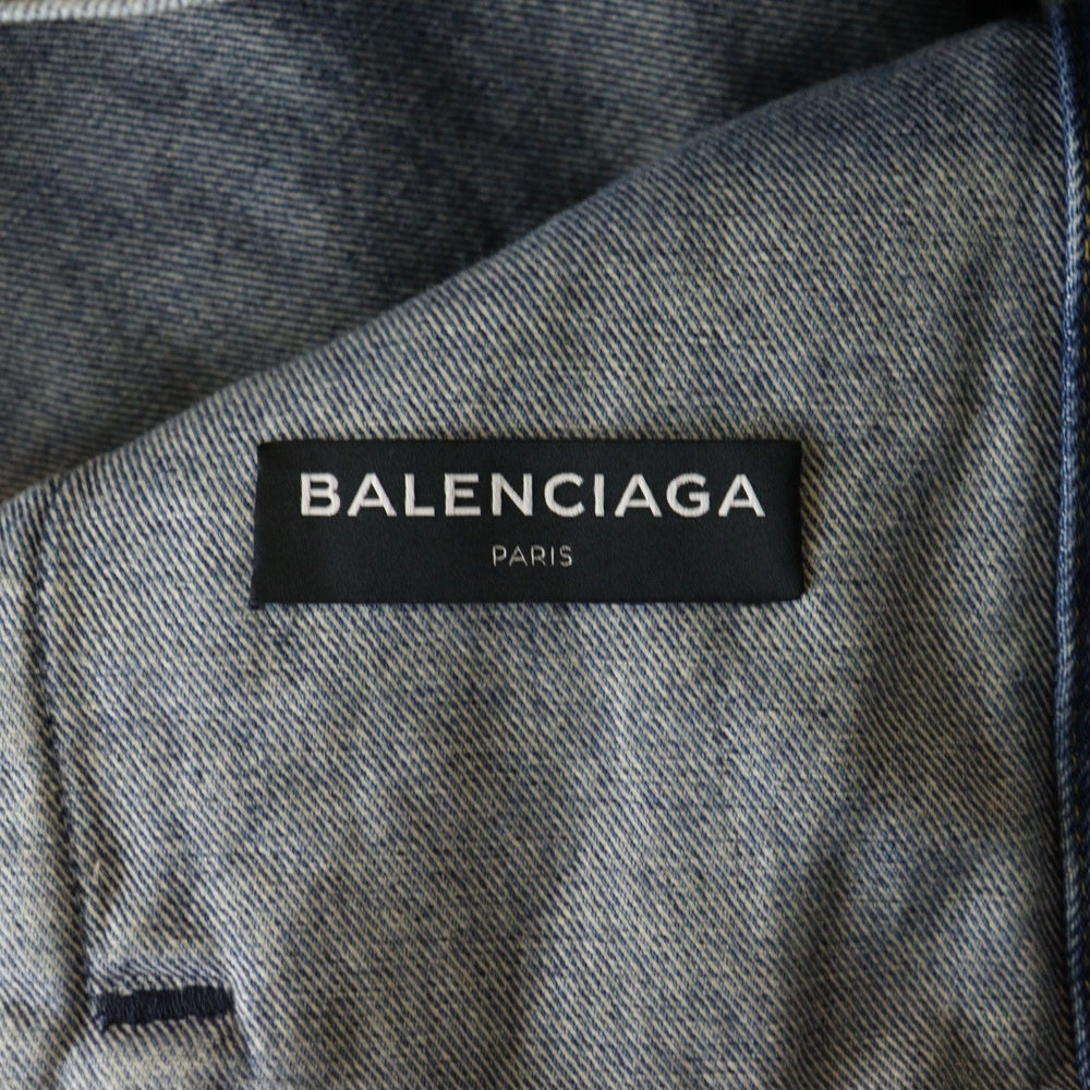 BALENCIAGA(バレンシアガ) ダメージ加工 バックキャンペーンロゴ刺繍 デニムジャケット 487342 TSB06 インディゴ