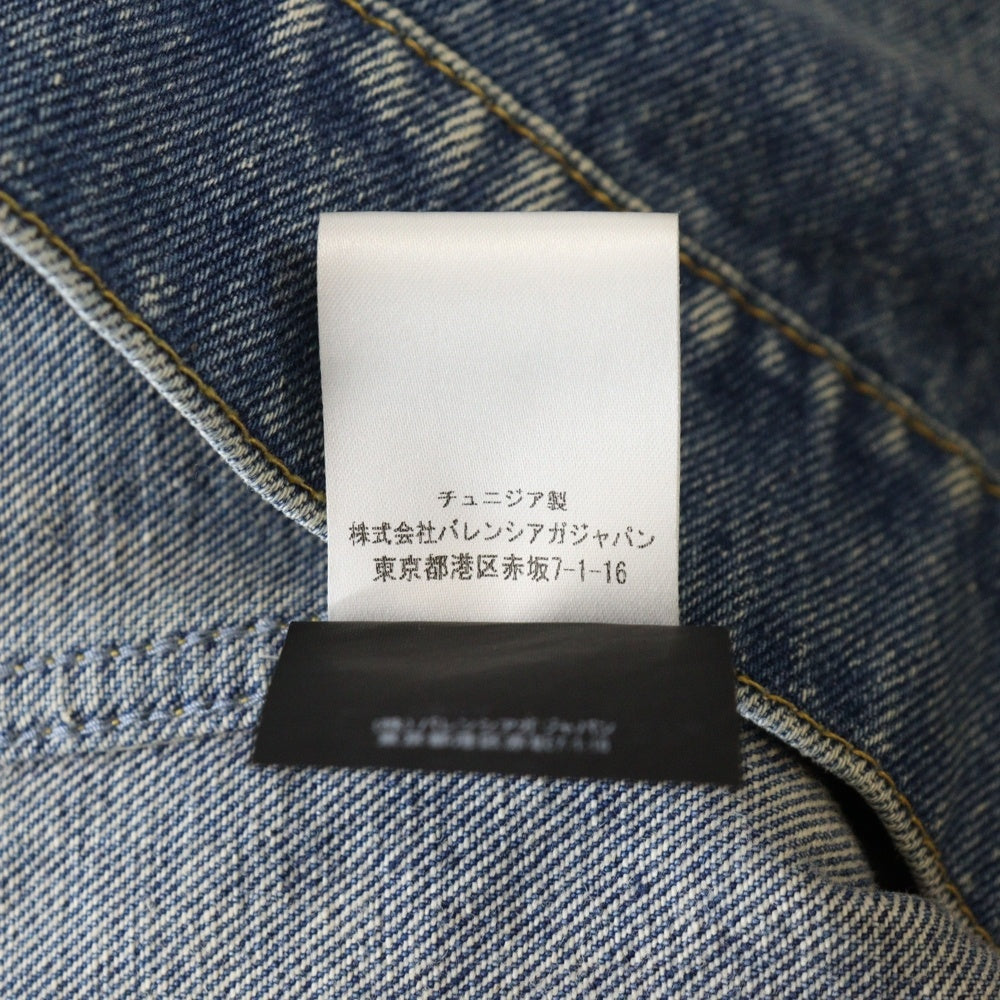 BALENCIAGA(バレンシアガ) ダメージ加工 バックキャンペーンロゴ刺繍 デニムジャケット 487342 TSB06 インディゴ