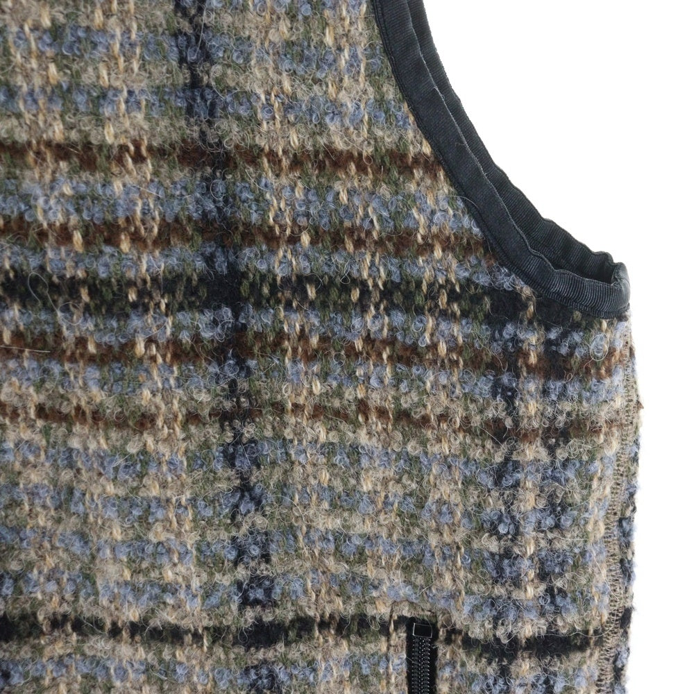 Needles(ニードルス) W.U. Piping Vest ジップアップ ツイード ウールベスト マルチカラー PU326