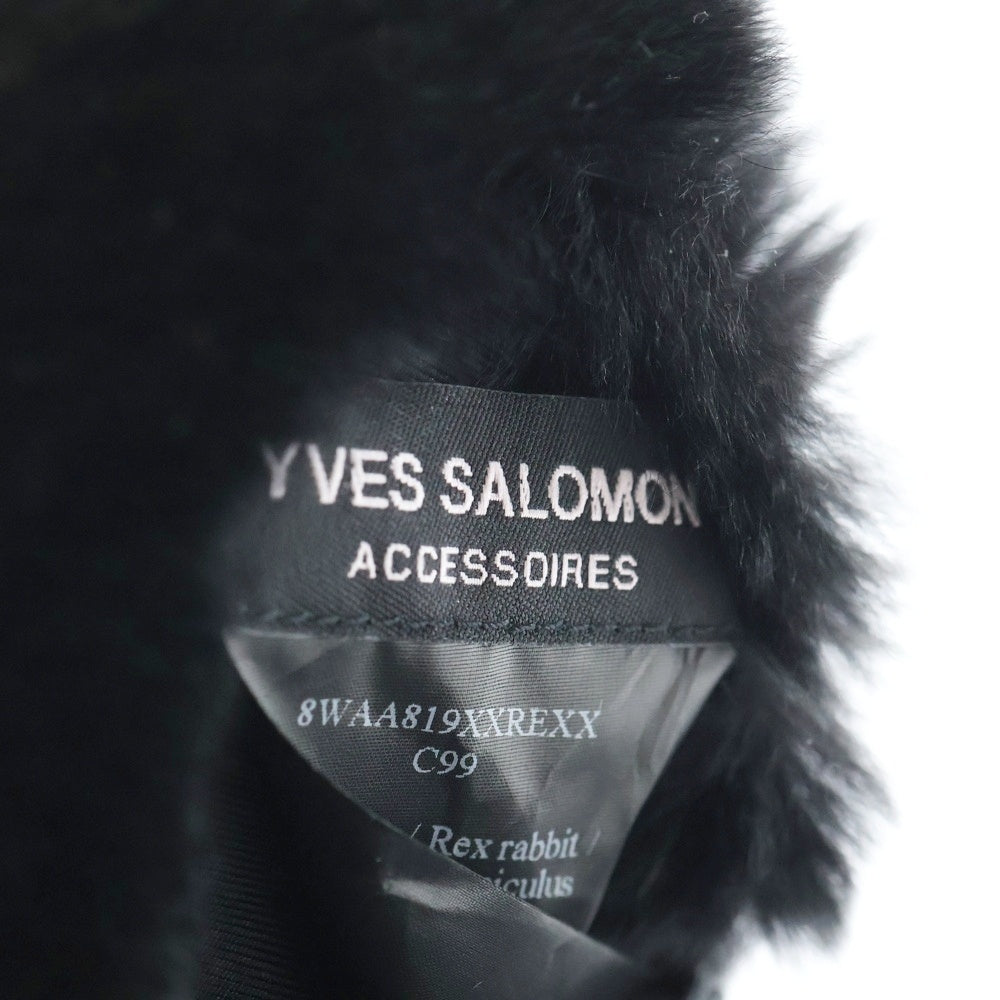 YVES SALOMON HOMME(イヴサロモンオム) ファー付き イヤーマフ 耳当て ブラック 8WAA819XXREXX
