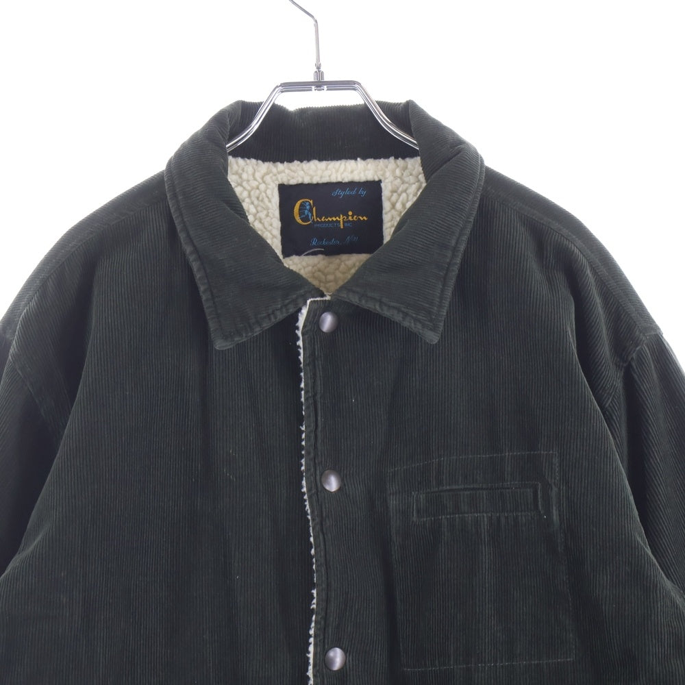 CHAMPION(チャンピオン) 裏地ボア フロントボタン コーデュロイジャケット カーキ C3-Q612