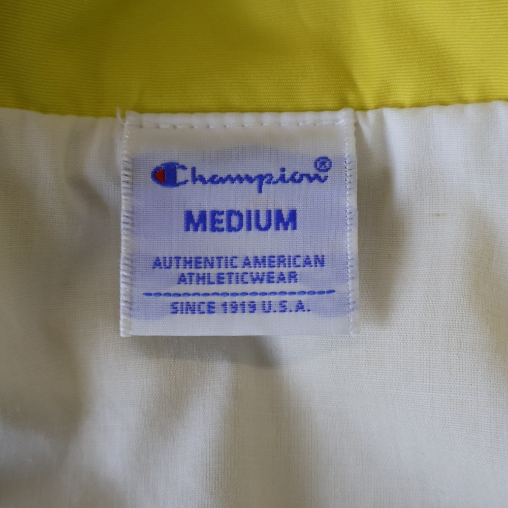 CHAMPION(チャンピオン) フロントボタン ロゴ刺繍 コーチジャケット イエロー C8-S628