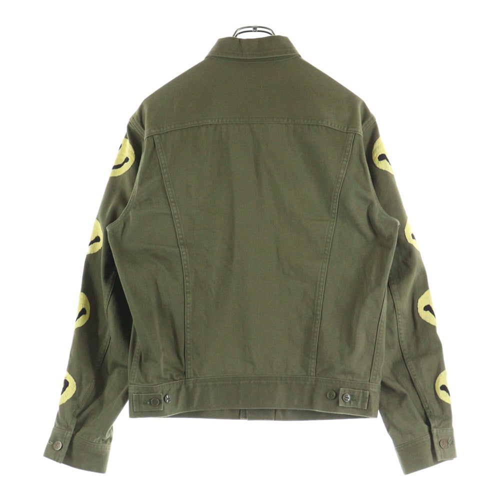 KAPITAL(キャピタル) WESTERNER HAPPYS EMBROIDERY JACKET アームスマイル刺繍 エンブロイダリー ジャケット カーキ K1910LJ803