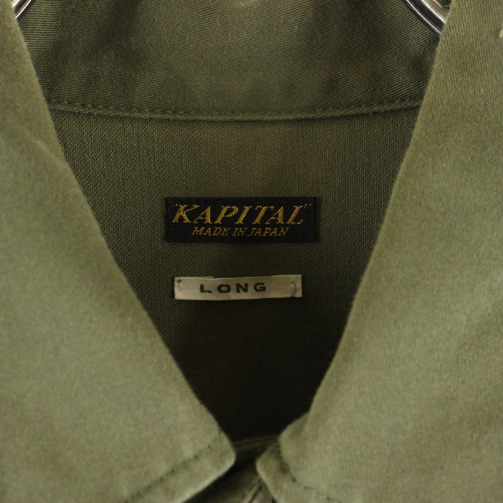 KAPITAL(キャピタル) WESTERNER HAPPYS EMBROIDERY JACKET アームスマイル刺繍 エンブロイダリー ジャケット カーキ K1910LJ803