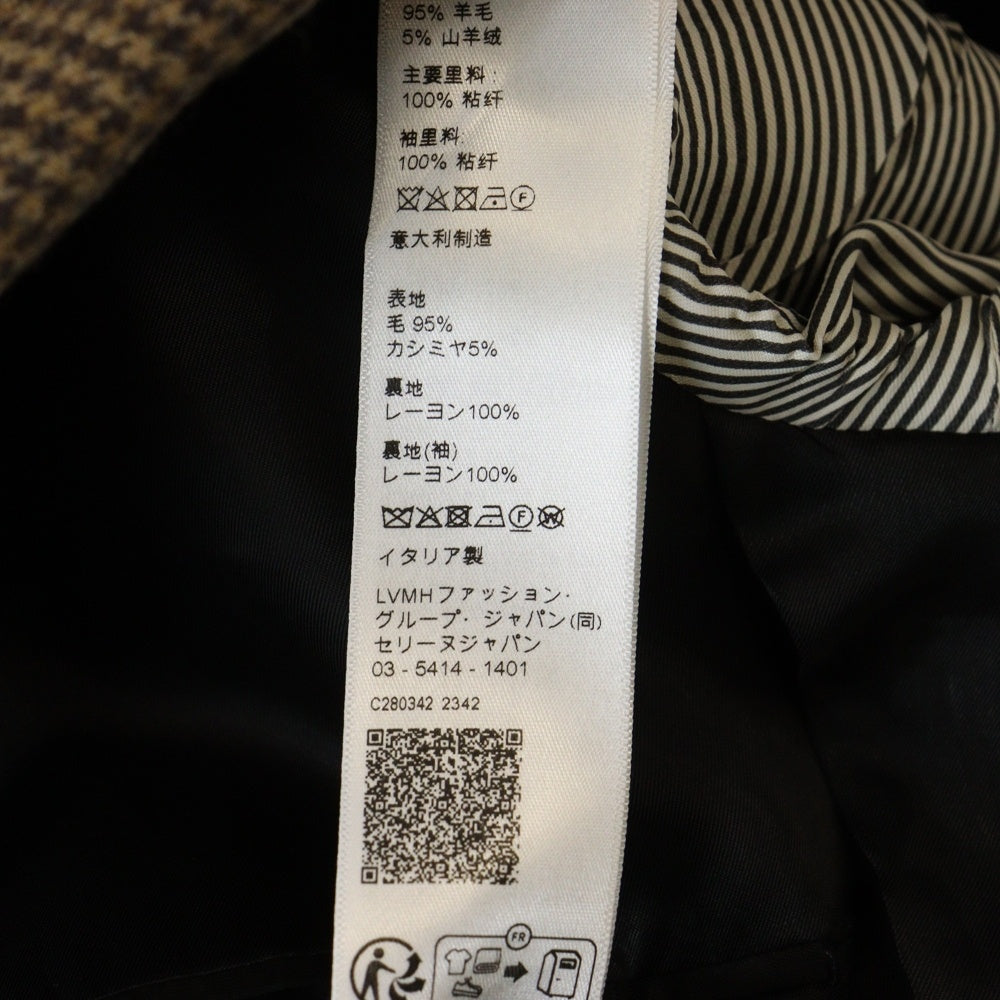 CELINE(セリーヌ) ウールカシミヤ フランネル テーラードジャケット ブラウン 2V20J367V