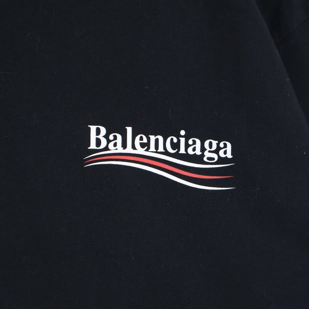 BALENCIAGA(バレンシアガ) Campaign T-Shirt キャンペーンロゴ クルーネック 半袖Tシャツ カットソー ブラック 570803 TAV44