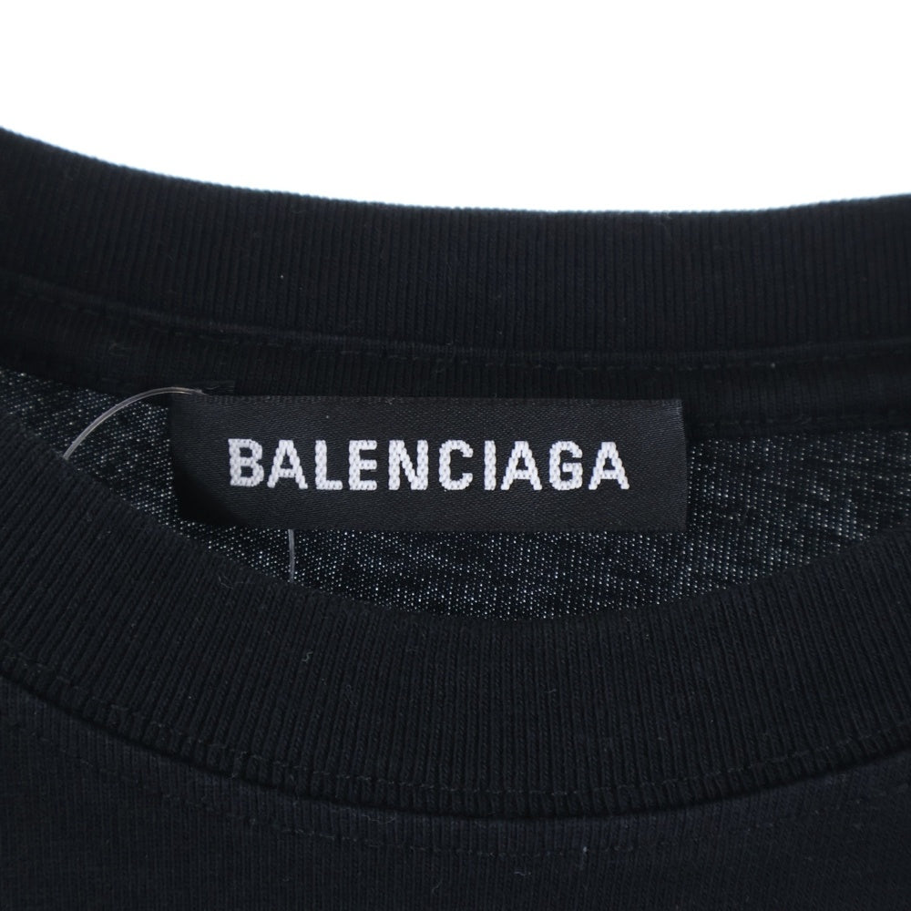 BALENCIAGA(バレンシアガ) Campaign T-Shirt キャンペーンロゴ クルーネック 半袖Tシャツ カットソー ブラック 570803 TAV44