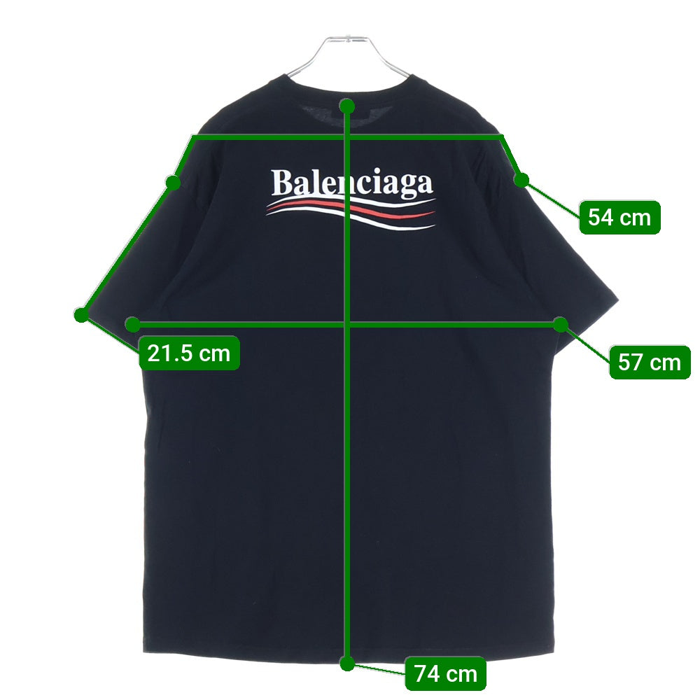 BALENCIAGA(バレンシアガ) Campaign T-Shirt キャンペーンロゴ クルーネック 半袖Tシャツ カットソー ブラック 570803 TAV44