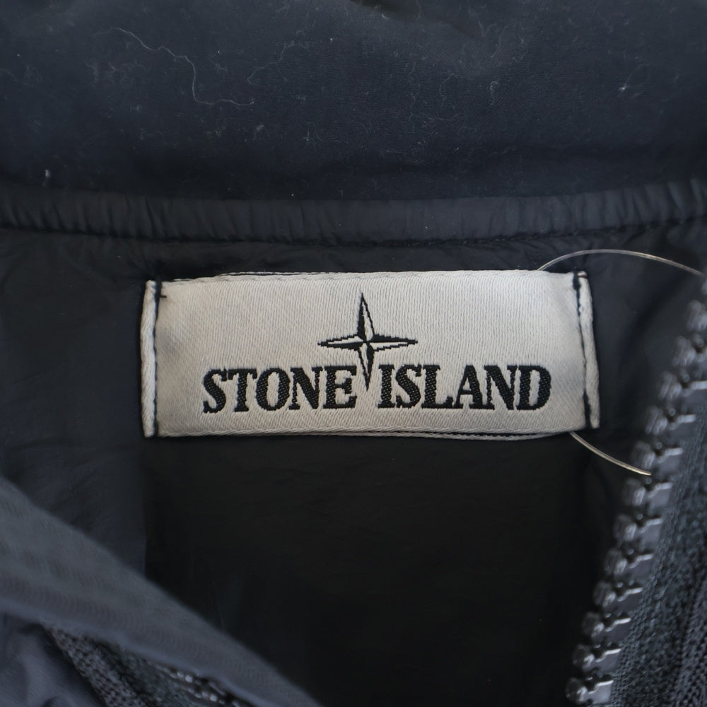 STONE ISLAND(ストーンアイランド) GARMENT DYED CRINKLE REPS NY ロゴワッペン付き ガーメントダイ ロゴワッペン ジップアップ ダウンジャケット ブラック 751540123