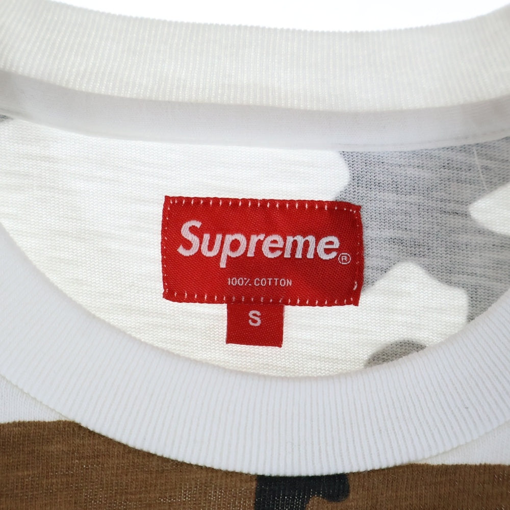 SUPREME(シュプリーム) 16AW Pocket Tee Camo カモフラ柄 1ポケット クルーネック 半袖Tシャツ カットソー ホワイト/ブラウン