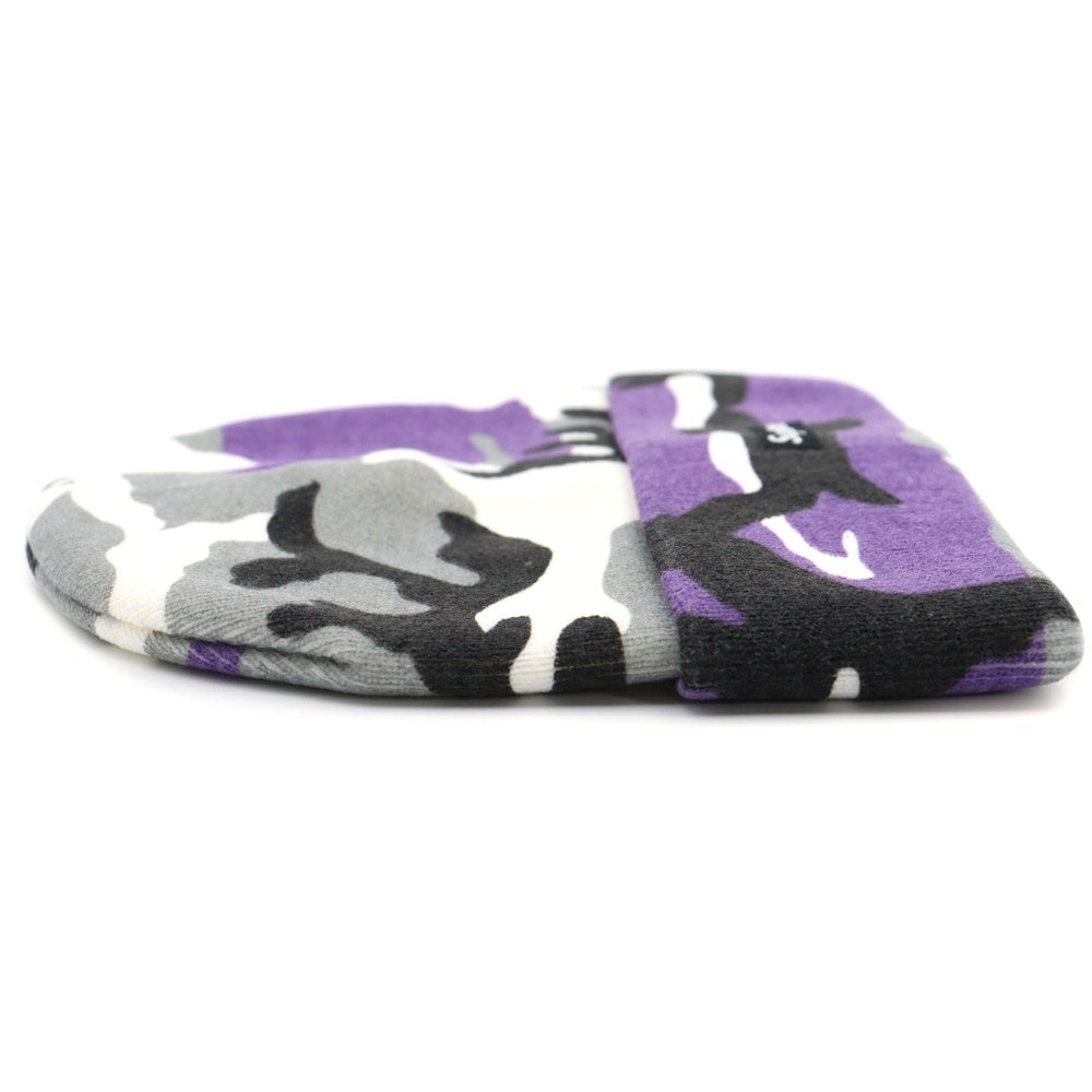 SUPREME(シュプリーム) 16AW Camo Beanie スモールボックスロゴ カモフラ柄 アクリル ビーニー ニット帽 パープル/ホワイト
