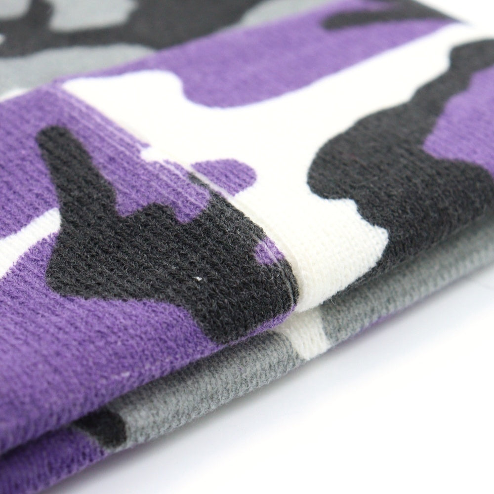 SUPREME(シュプリーム) 16AW Camo Beanie スモールボックスロゴ カモフラ柄 アクリル ビーニー ニット帽 パープル/ホワイト