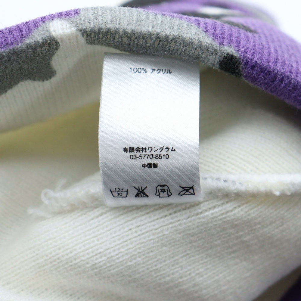 SUPREME(シュプリーム) 16AW Camo Beanie スモールボックスロゴ カモフラ柄 アクリル ビーニー ニット帽 パープル/ホワイト