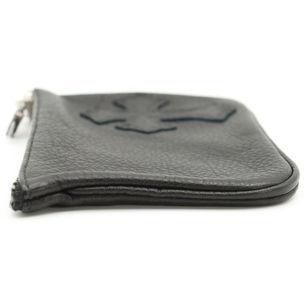 CHROME HEARTS(クロムハーツ) ZPR CHNG PURSE CRS チェンジパース クロスパッチ レザー コインケース ブラック