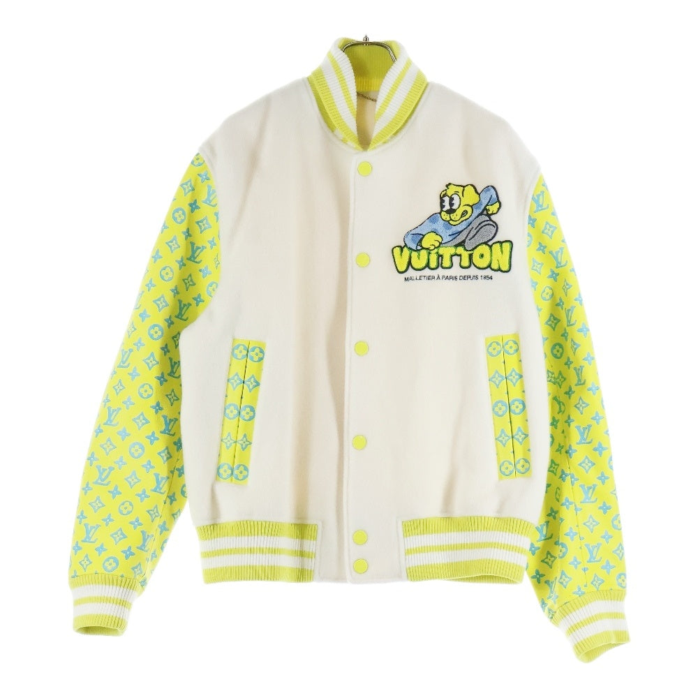 LOUIS VUITTON(ルイヴィトン) 23SS モノグラム プレイグラウンド バーシティブルゾン スタジャン ホワイト/イエロー RM231 YJ3 HOL62E