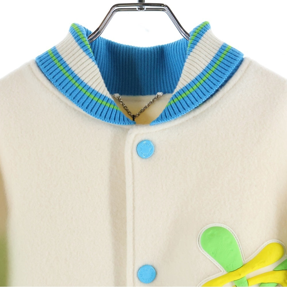 LOUIS VUITTON(ルイヴィトン) 23SS レインボープレイグラウンドバーシティブルゾンスタジャンRM231-YC8-HOL63E ホワイト/ライトブルー