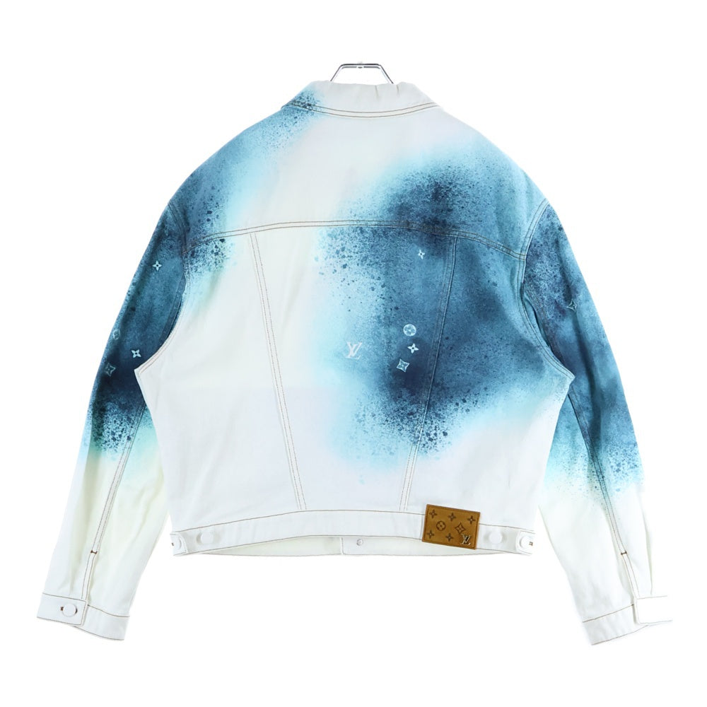 LOUIS VUITTON(ルイヴィトン) 23SS スプレーモノグラムデニムトラッカージャケット RM231M-U14-HOA10W ホワイト/ブルー