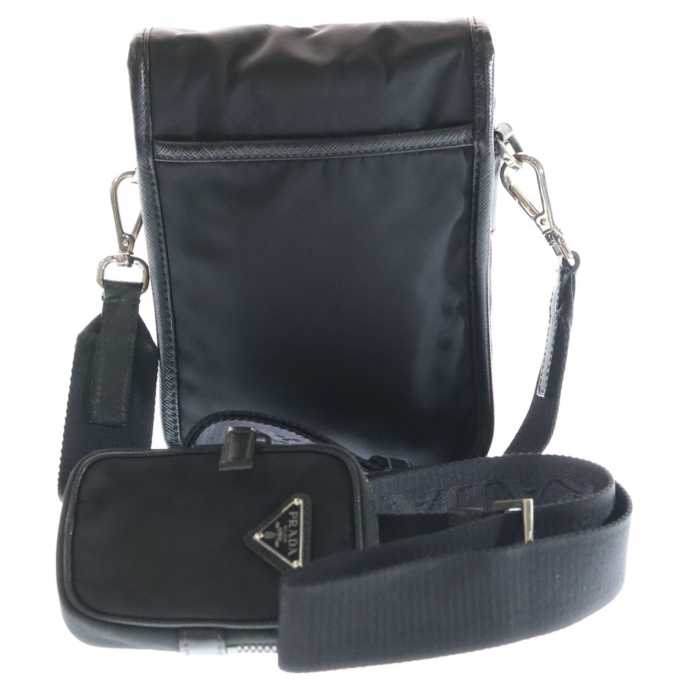 PRADA(プラダ) Re-Nylon サフィアーノ クロスボディ ショルダーバッグ 2VD043 ブラック