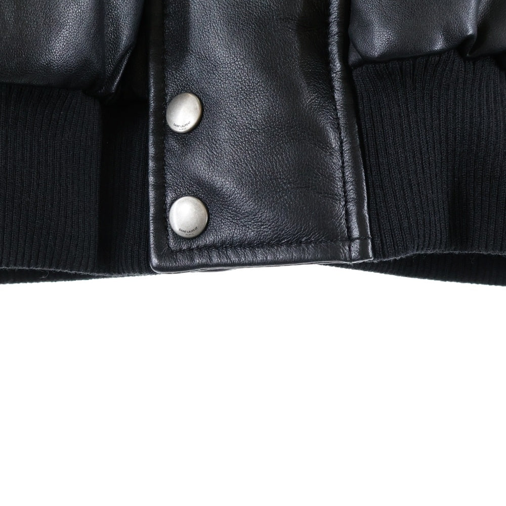 SAINT LAURENT PARIS(サンローランパリ) レザーボンバージャケット 705974 YC2MS ブラック