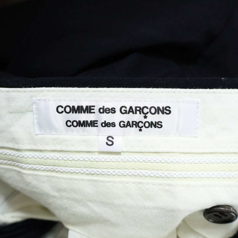 COMME des GARCONS COMME des GARCONS(コムデギャルソンコムデギャルソン) ウールギャバジン ジップフライ スラックスパンツ ネイビー RP-P011