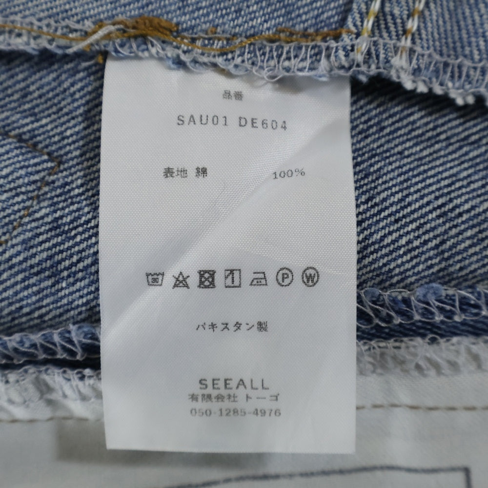 SEEALL(シーオール) RECONSTRUCTED ZIP DENIM 再構築 リメイク ジップフライ デニムパンツ インディゴ SAU01 DE604