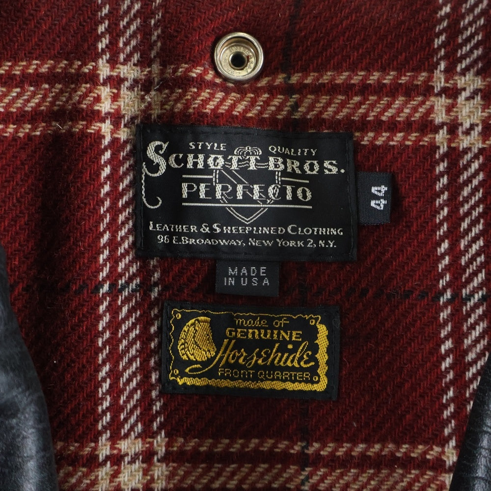 SCHOTT(ショット) SPECIAL HORSEHIDE ONESTAR ホースハイド ワンスター レザー ダブルライダースジャケット ブラック 7544