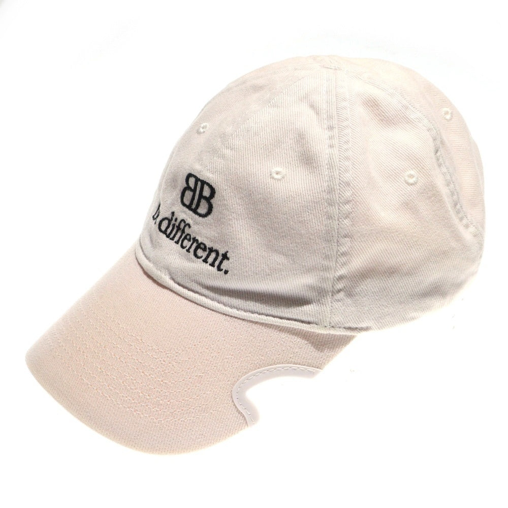 BALENCIAGA(バレンシアガ) BE DIFFERENT CAP ロゴ刺繍 ベースボールキャップ 帽子 ホワイト 732677 410B2