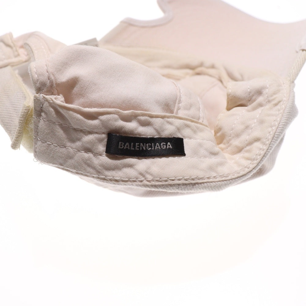 BALENCIAGA(バレンシアガ) BE DIFFERENT CAP ロゴ刺繍 ベースボールキャップ 帽子 ホワイト 732677 410B2